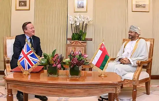 دیدار البوسعیدی و دیوید کامِرون در مسقط