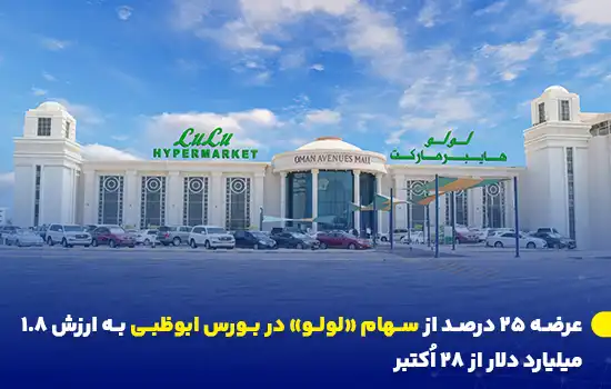 نمای بیرونی هایپرمارکت لولو در مسقط، عمان، که به‌زودی ۲۵ درصد از سهام آن در بورس ابوظبی عرضه می‌شود.