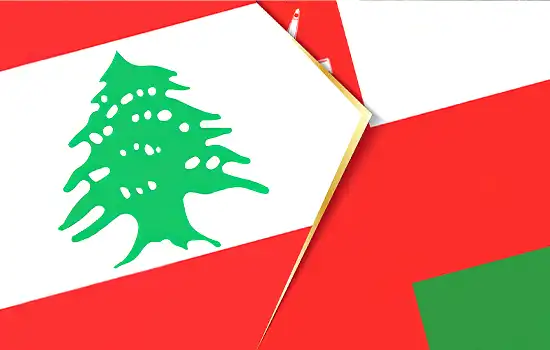صورة لعلمي لبنان وعمان ترمز إلى التعاون والسلام بين البلدين