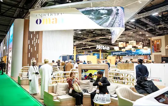 Oman’s pavilion at the London Tourism Exhibition under the banner "Oman: The Jewel of the Arab World"