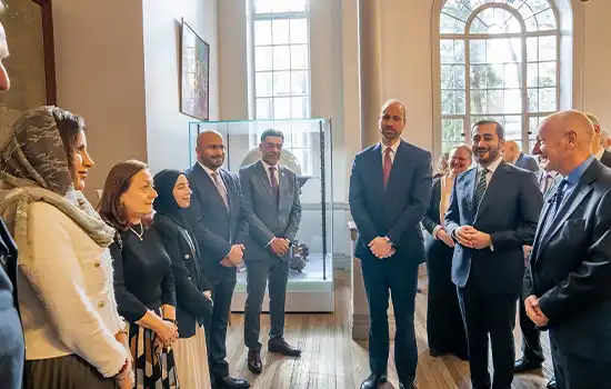 The Jewel of Arabia Expedition: A Unique Adventure to Spotlight Oman in January 2025 6 An image of Oman’s Crown Prince Theyazin bin Haitham and Britain’s Crown Prince William at the launch event for the "Jewel of Arabia Expedition" at the Royal Geographical Society, London.