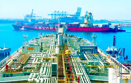 Image of an Asyad shipping vessel, showcasing Oman’s maritime transport and logistics development.