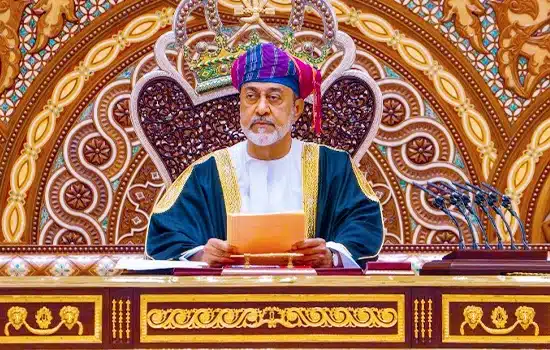 Two Royal Decrees in Oman: New E-Transactions Law Approved and First-Class License for Satellite Communications Issued 8 Sultan Haitham bin Tarik reading a royal decree at the royal palace in Oman