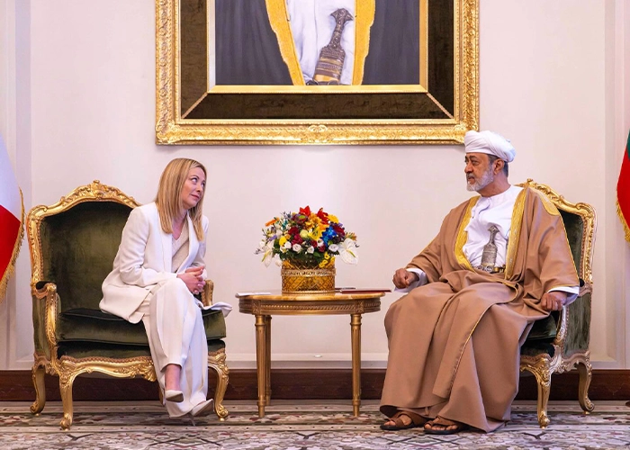 Sultan Haitham’s First Personal Attendance at the GCC Summit4 December 2025 6 Sultan of Oman the GCC leaders and the Prime Minister of Italy 1